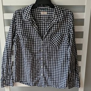 Merona Women's Button Down - Navy & White - Size M